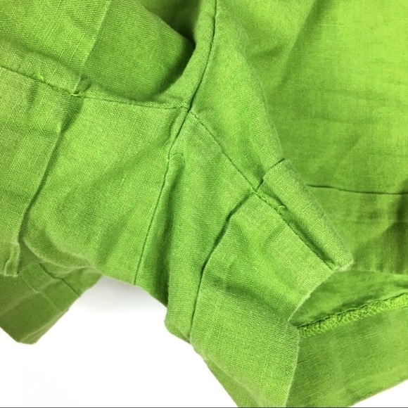 BANANA REPUBLIC Linen Martin Fit Shorts Lime Green Bright Lightweight Size 4 - Picture 6 of 8